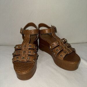 Vince Camuto Kabria Wedge Sandal, Women's Size 6.5 M, Brown MRSP $110 Worn Once